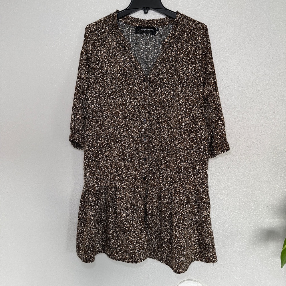 CODE x MODE Brown Midi Dress | Size XS
